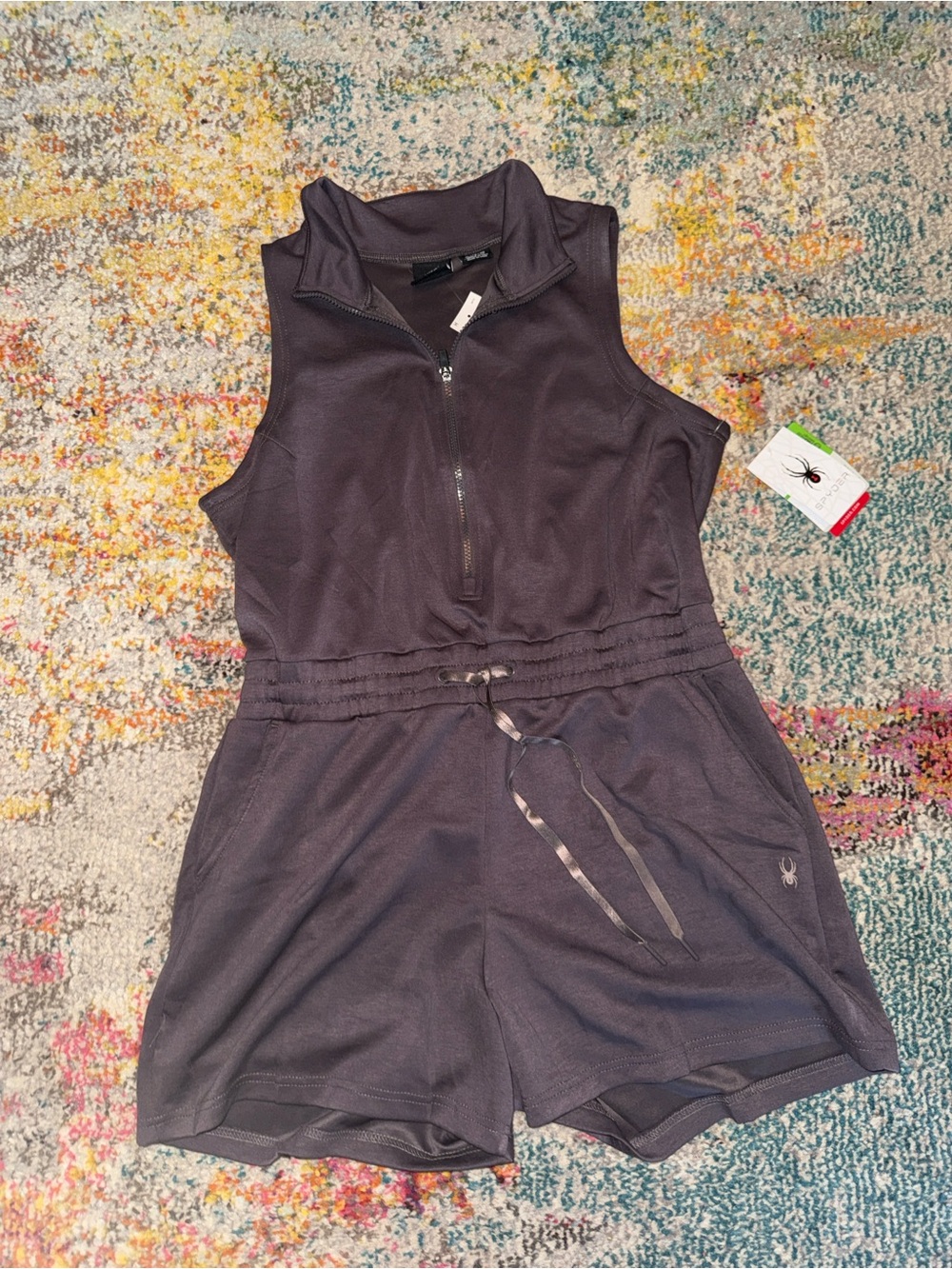 Reebok NEW XL NEW Sleeveless Half-Zip Romper in